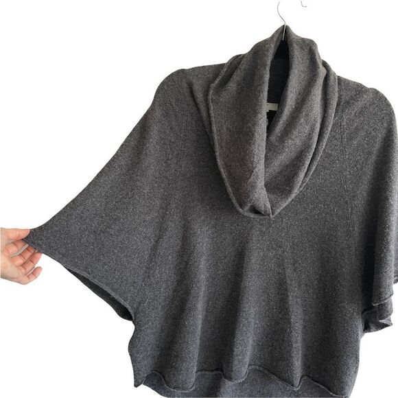 JOIE Wool Cashmere Oversized Cowl Neck Poncho Sweater Grey XS - Picture 8 of 13